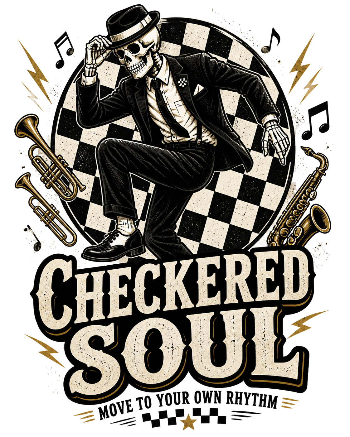 Diseño de camiseta Checkered Soul de Golden Stoic