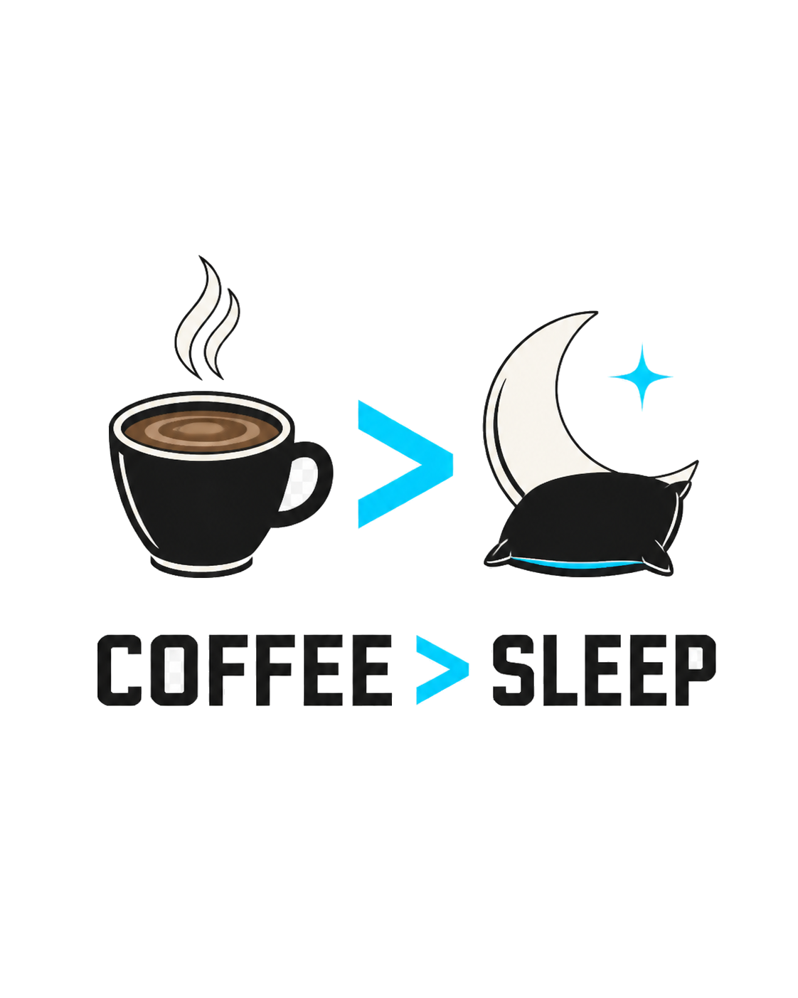 Diseño de camiseta Coffee > Sleep de Golden Stoic