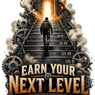 Diseño de camiseta Earn Your Next Level de Golden Stoic