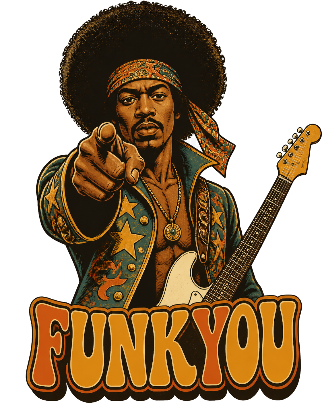 Diseño de camiseta Funkyou Afro Headband de Golden Stoic