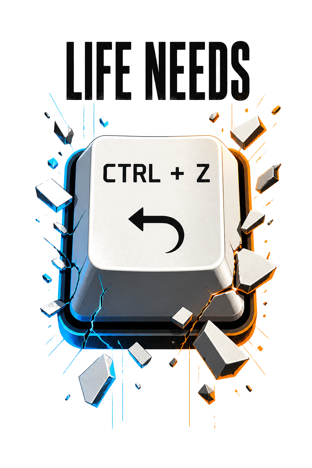 Diseño de camiseta Life Needs Ctrl+Z de Golden Stoic