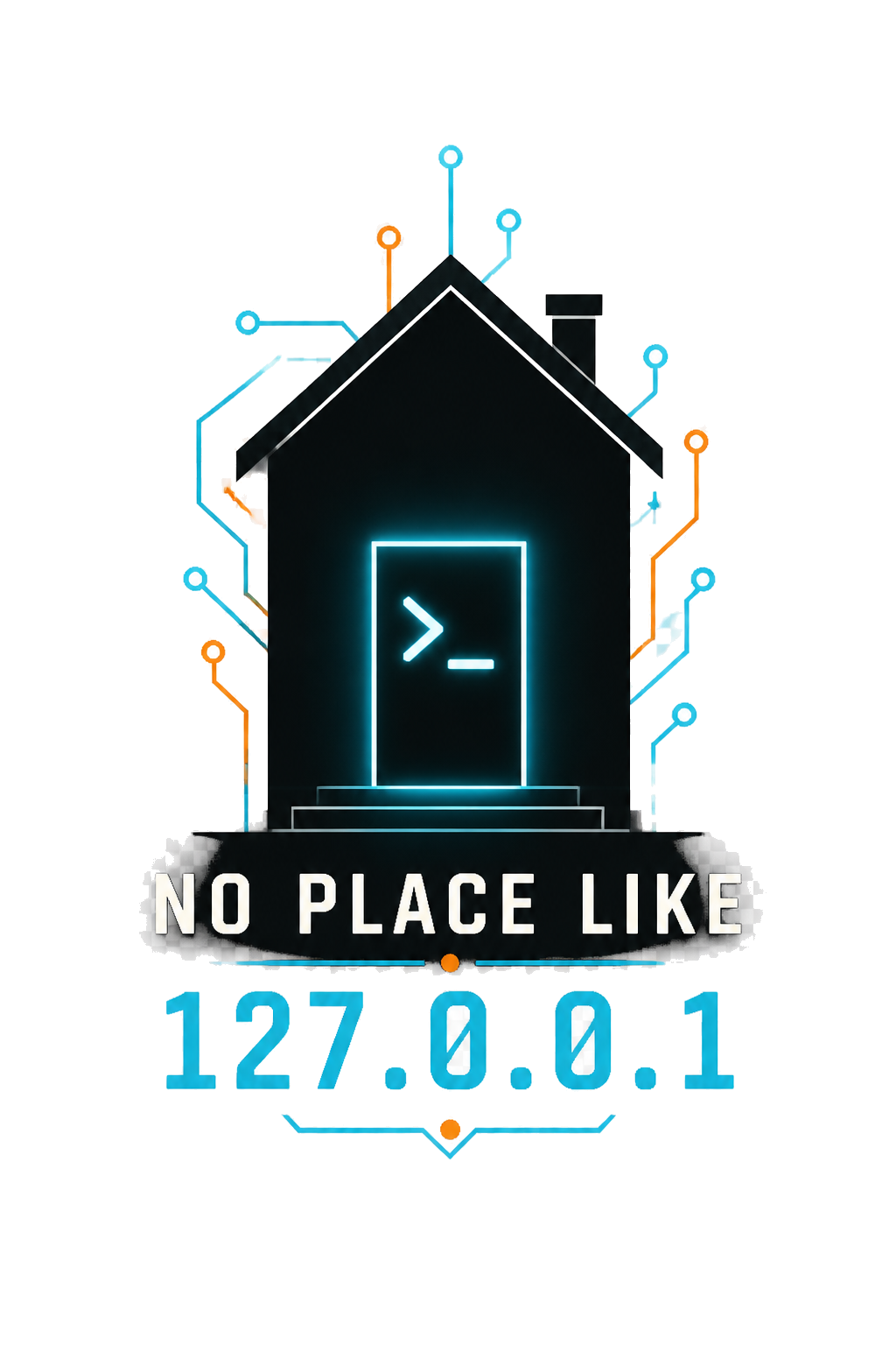 Diseño de camiseta No Place Like 127.0.0.1 de Golden Stoic