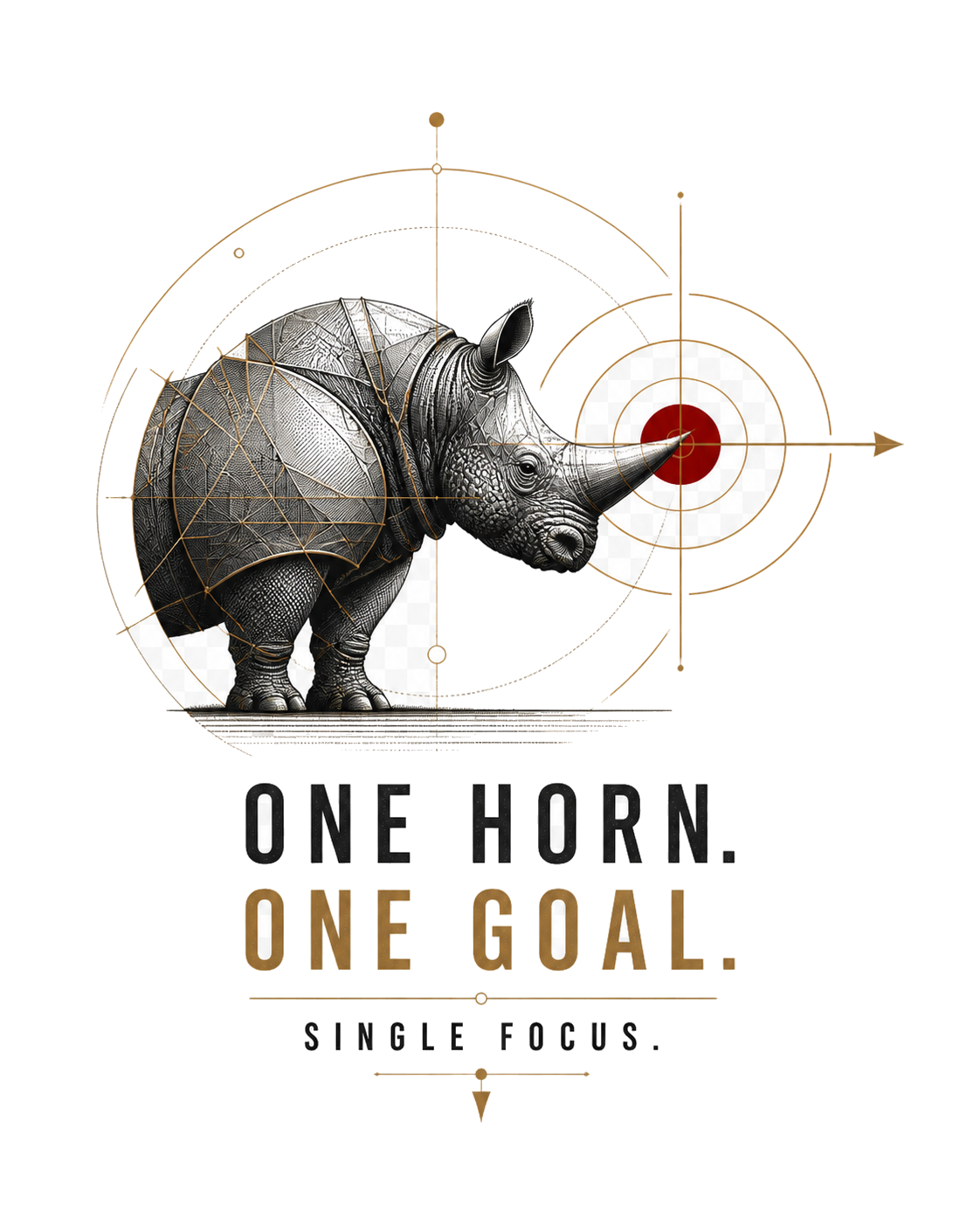 Diseño de camiseta One Horn One Goal de Golden Stoic
