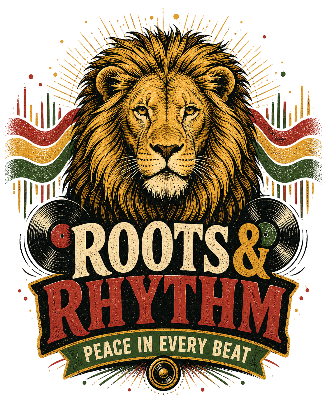 Diseño de camiseta Roots & Rhythm de Golden Stoic