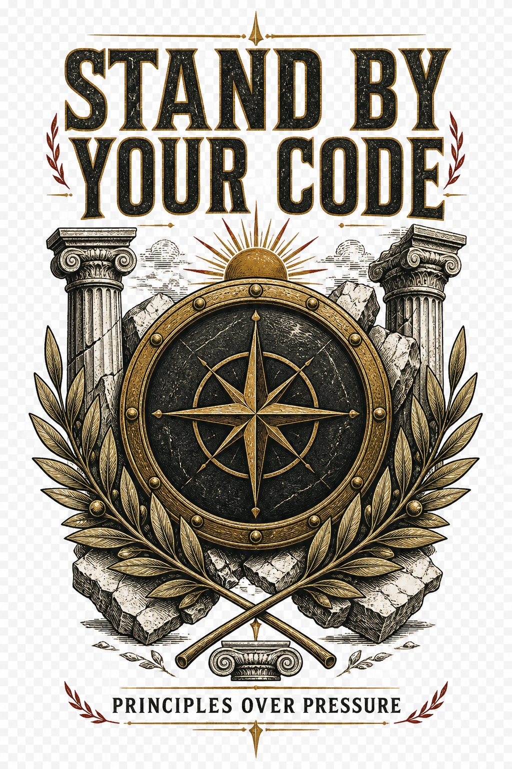 Camiseta Stand By Your Code – Principles Over Pressure