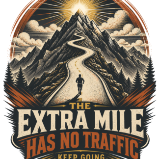 Diseño de camiseta The Extra Mile Has No Traffic de Golden Stoic