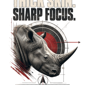 Diseño de camiseta Thick Skin Sharp Focus de Golden Stoic