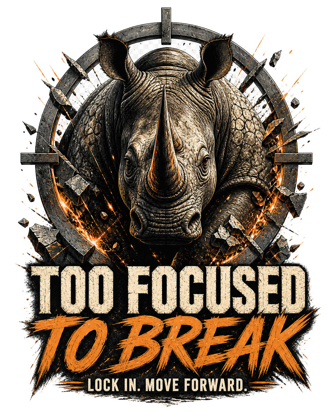 Diseño de camiseta Too Focused To Break de Golden Stoic