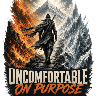 Diseño de camiseta Uncomfortable On Purpose de Golden Stoic