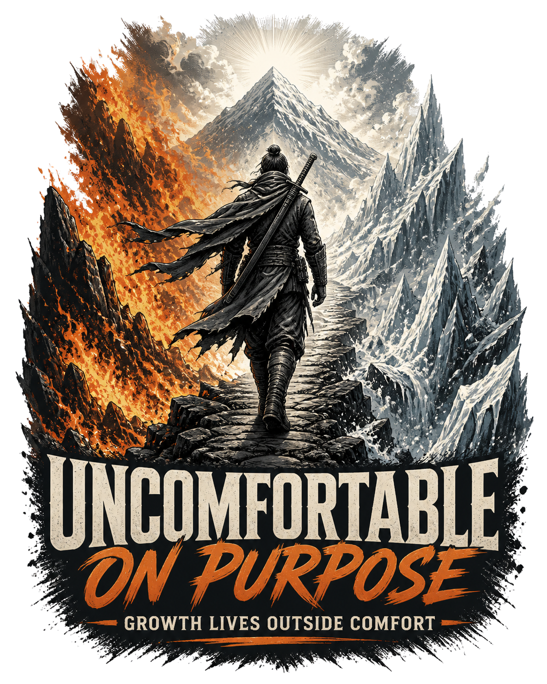 Diseño de camiseta Uncomfortable On Purpose de Golden Stoic