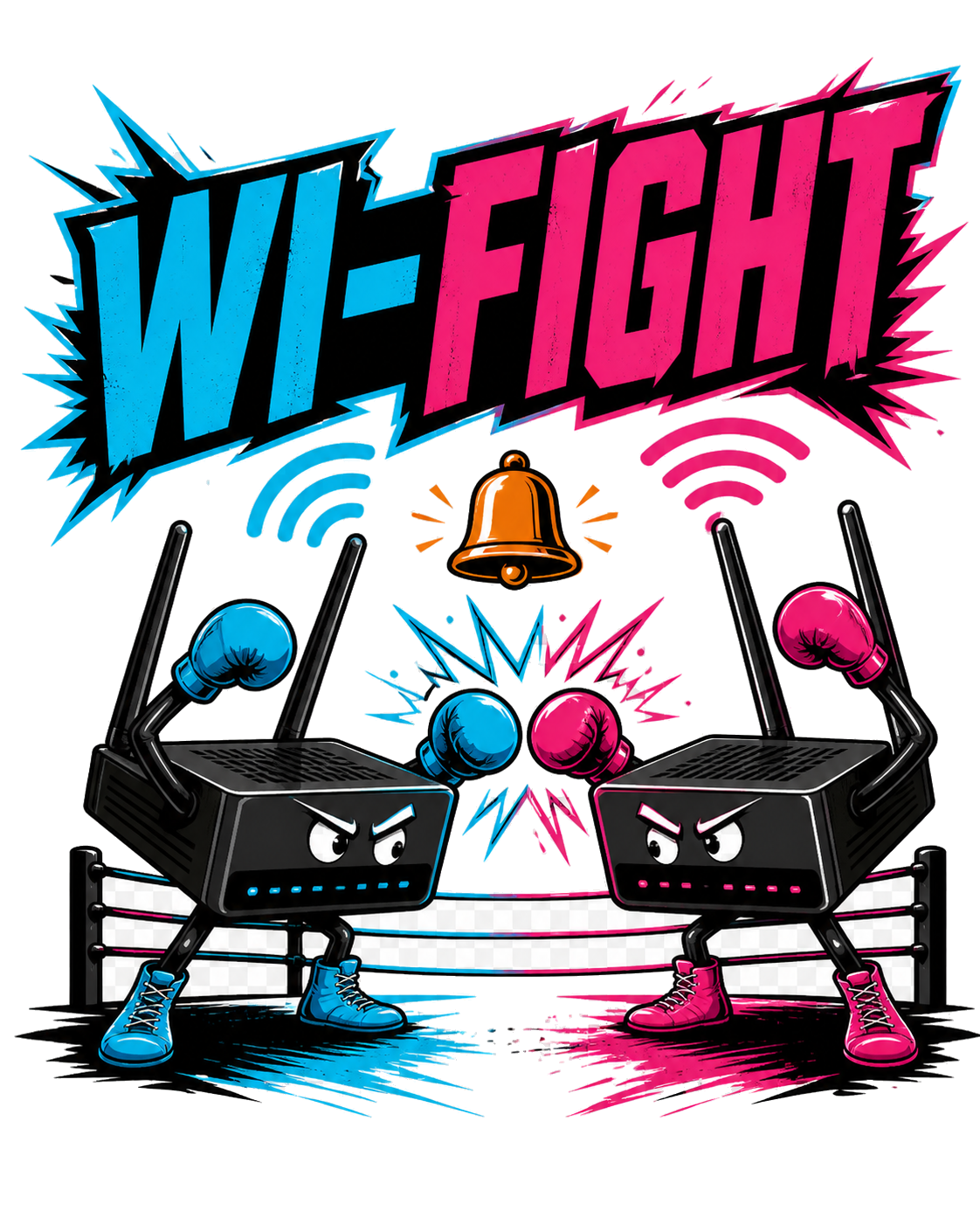 Diseño de camiseta Wi-Fight de Golden Stoic